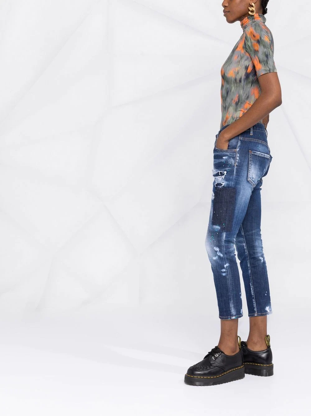 distressed-style skinny jeans - 6