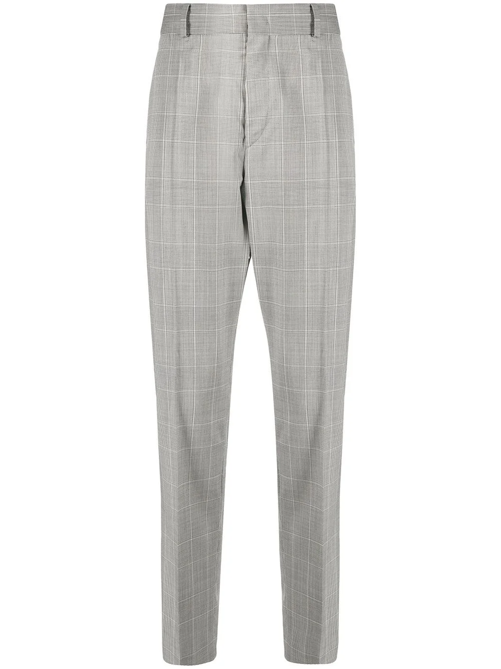 check-print cotton tailored trousers - 1