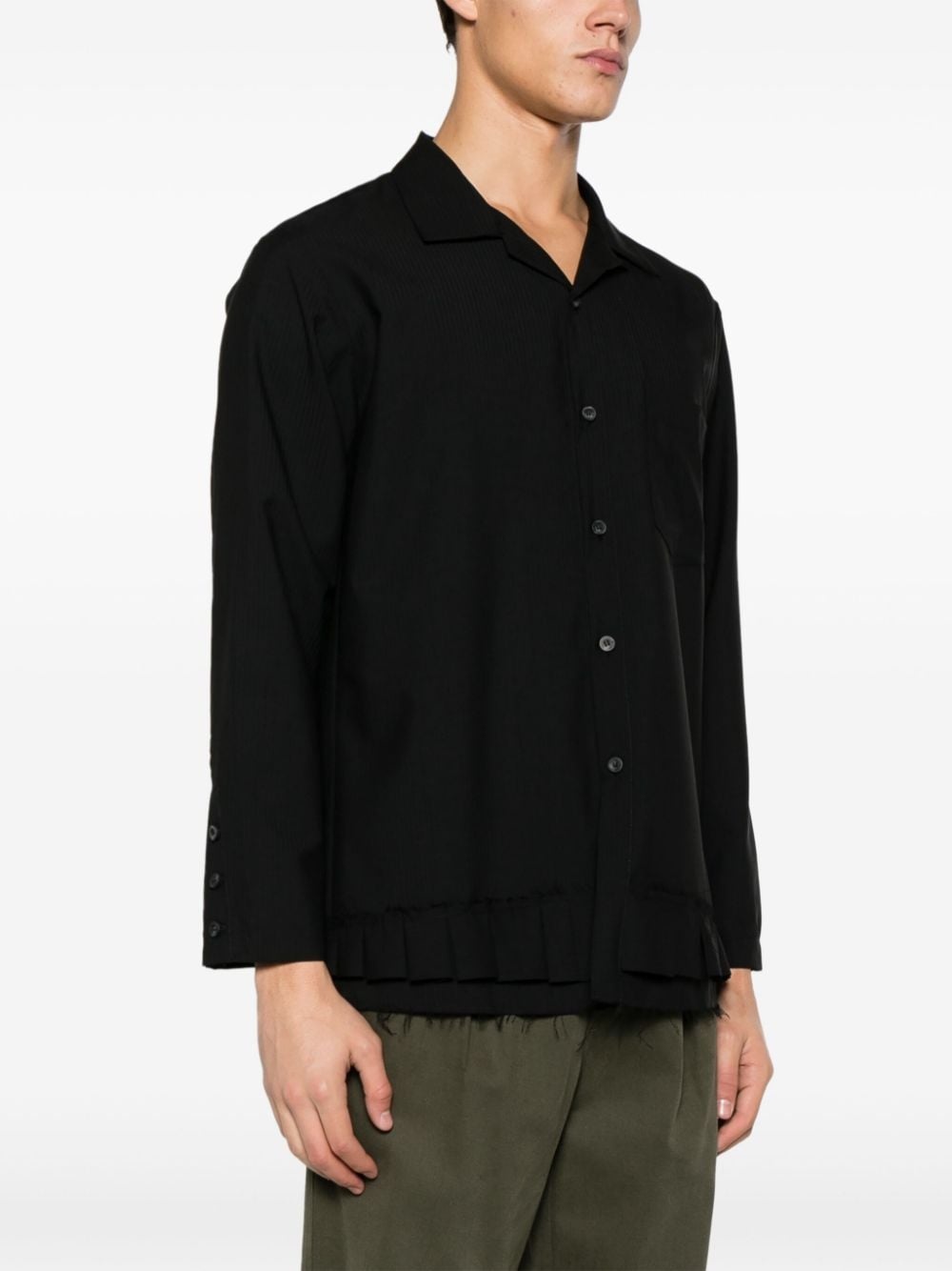 Jono long-sleeve frayed-hem shirt - 3