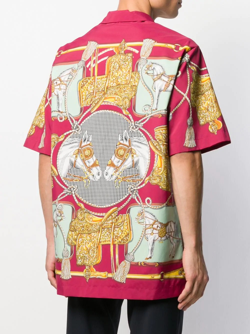 archival horse print bowling shirt - 4