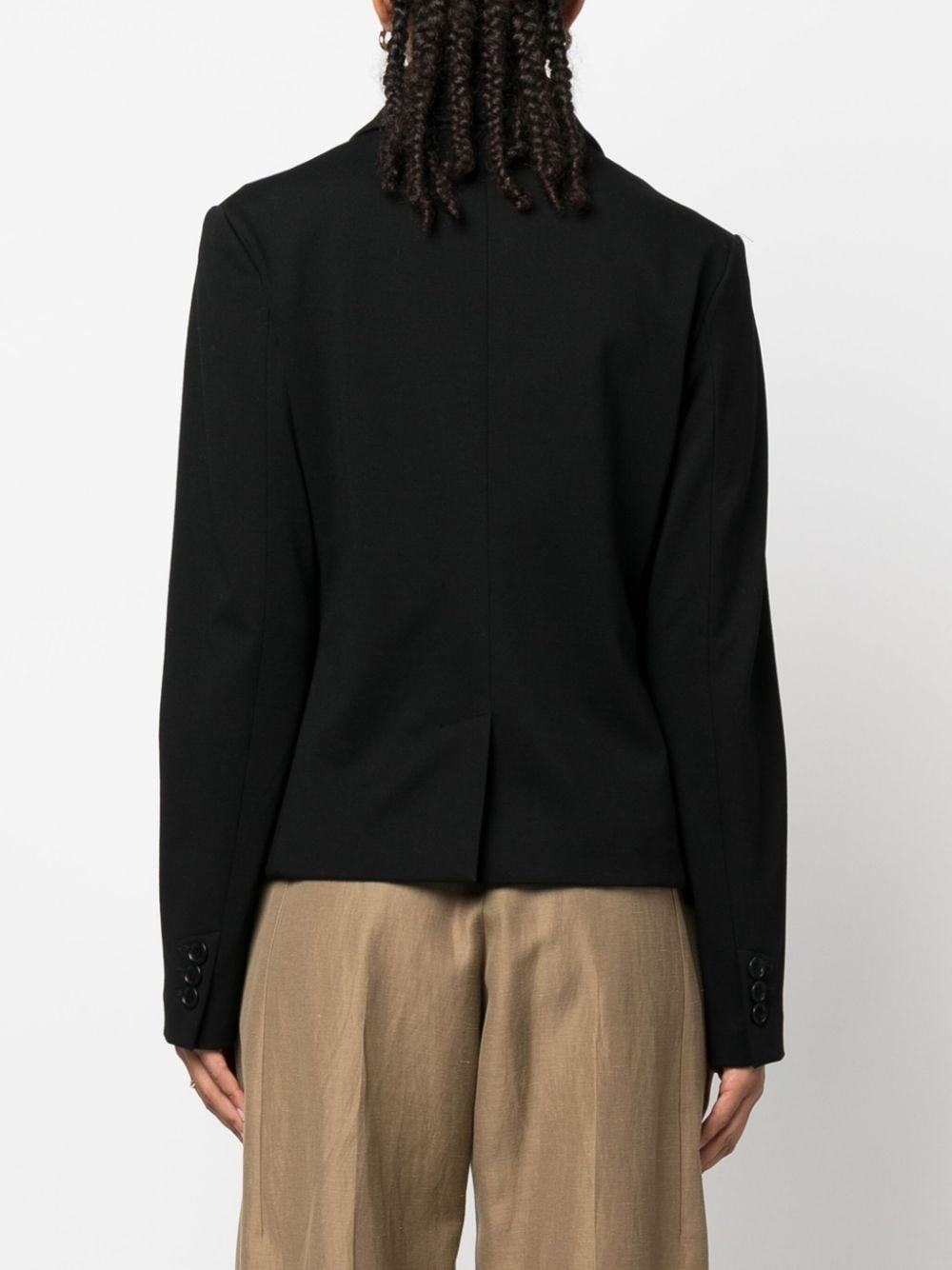 cropped three-button blazer - 4