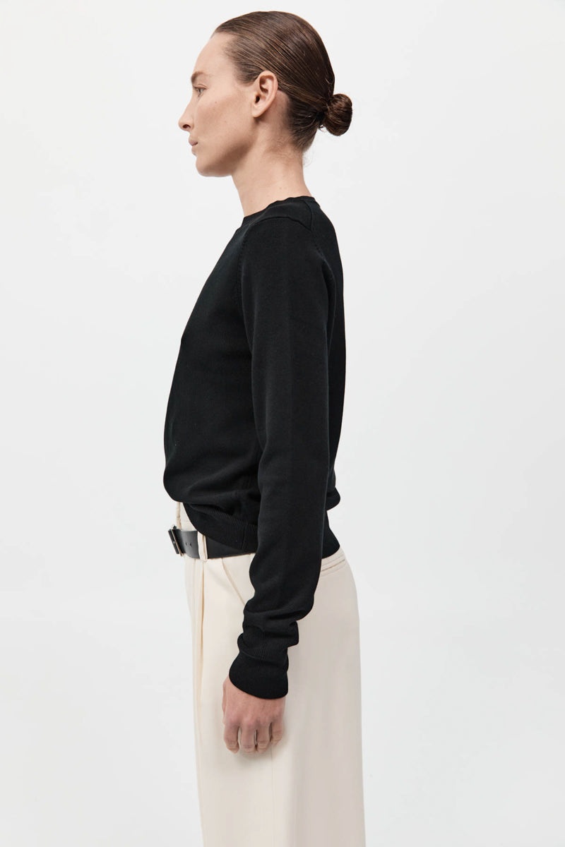 Classic Crew Neck Sweater - Black - 5