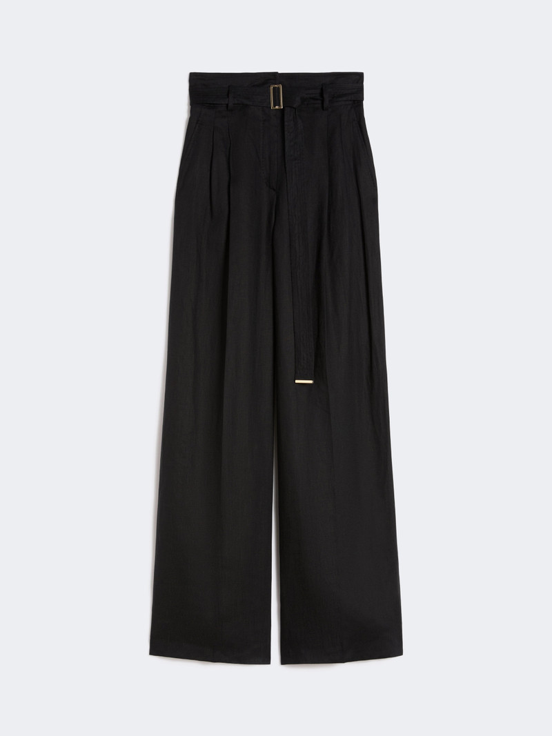 MATERIA Linen canvas trousers - BLACK 1