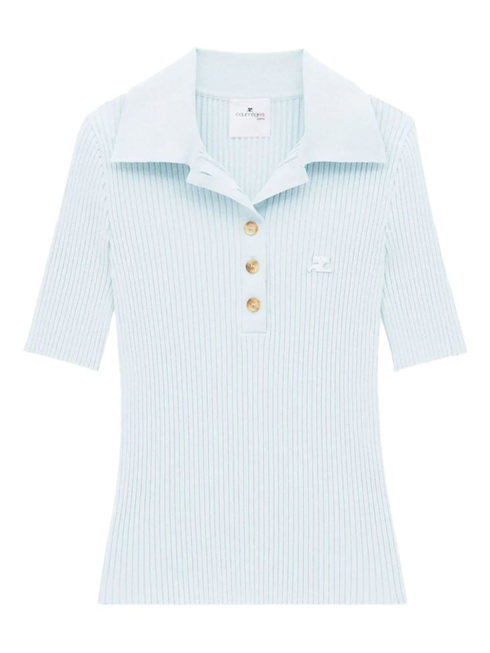 ribbed polo top - 1