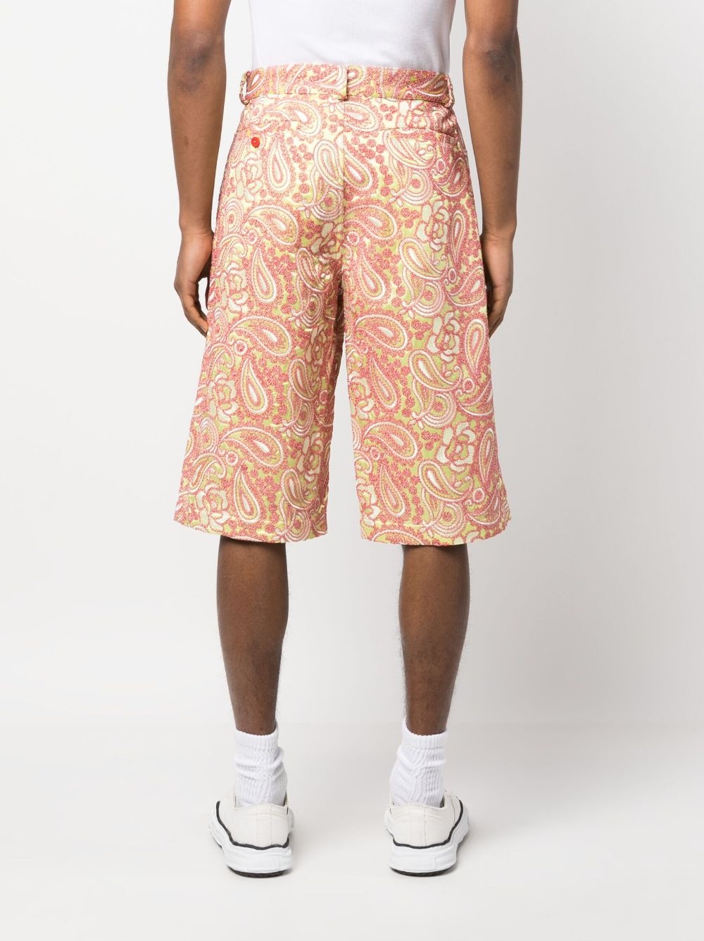 floral-embroidery knee-length shorts - 4