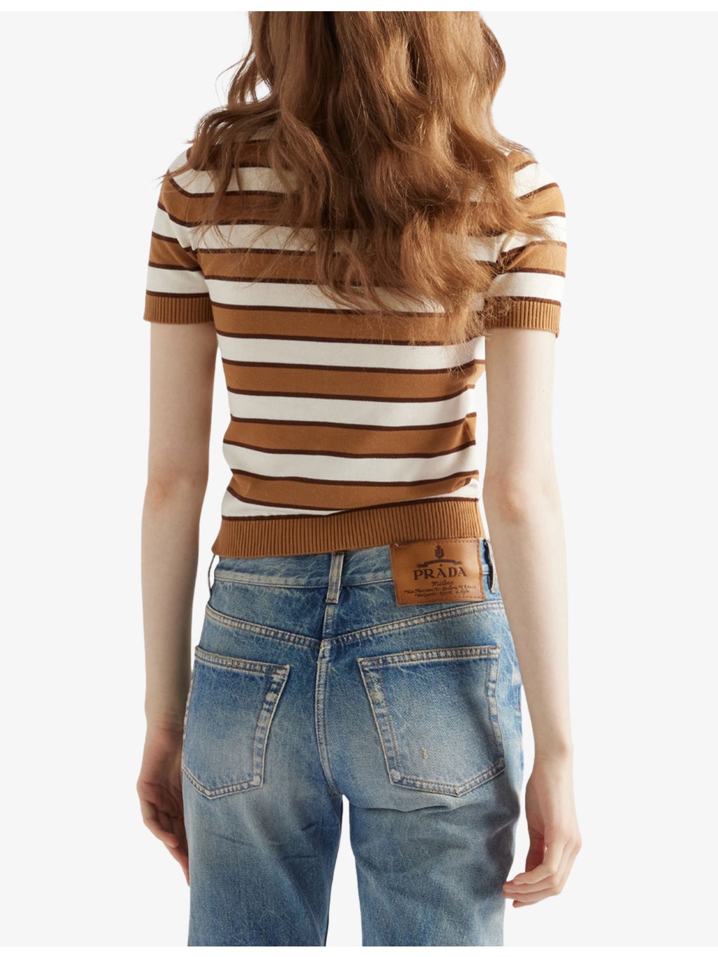 Short-Sleeve Stripe Cotton Knitted Cardigan - 3