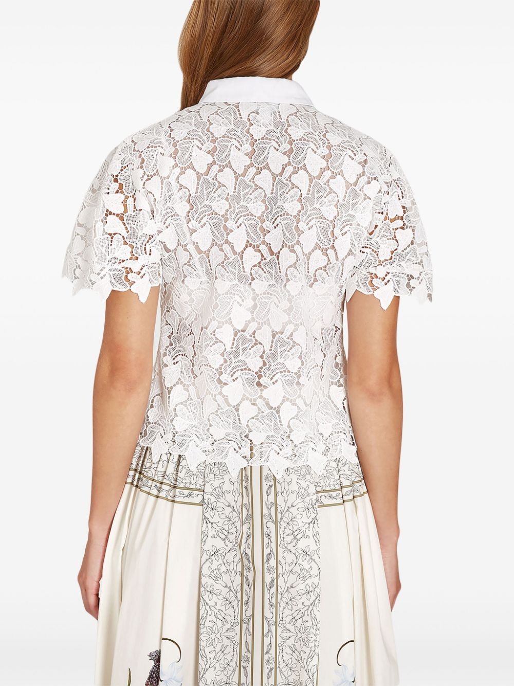 cropped macramé blouse - 3
