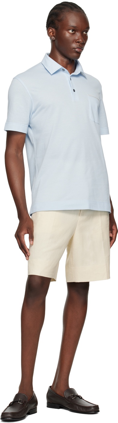 Blue Cotton Polo - 4