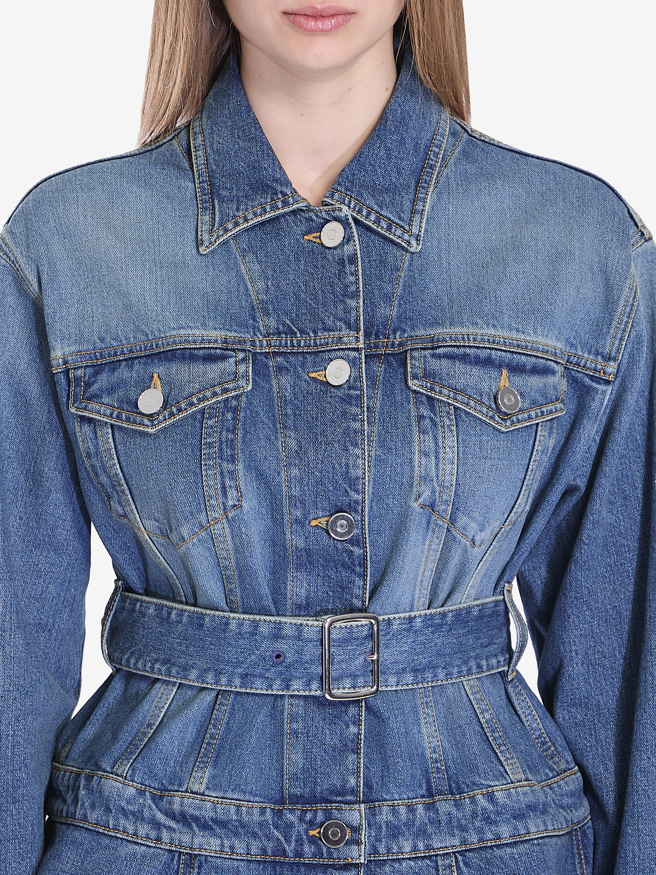 (関税・送料込) ALAIA Denim Basque jacket Alaïa Denim jacket with peplum | leam | REVERSIBLE