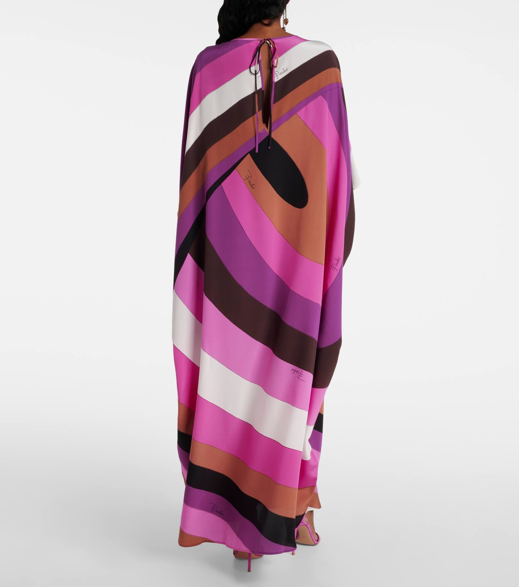 Iride silk crêpe de chine kaftan - 3