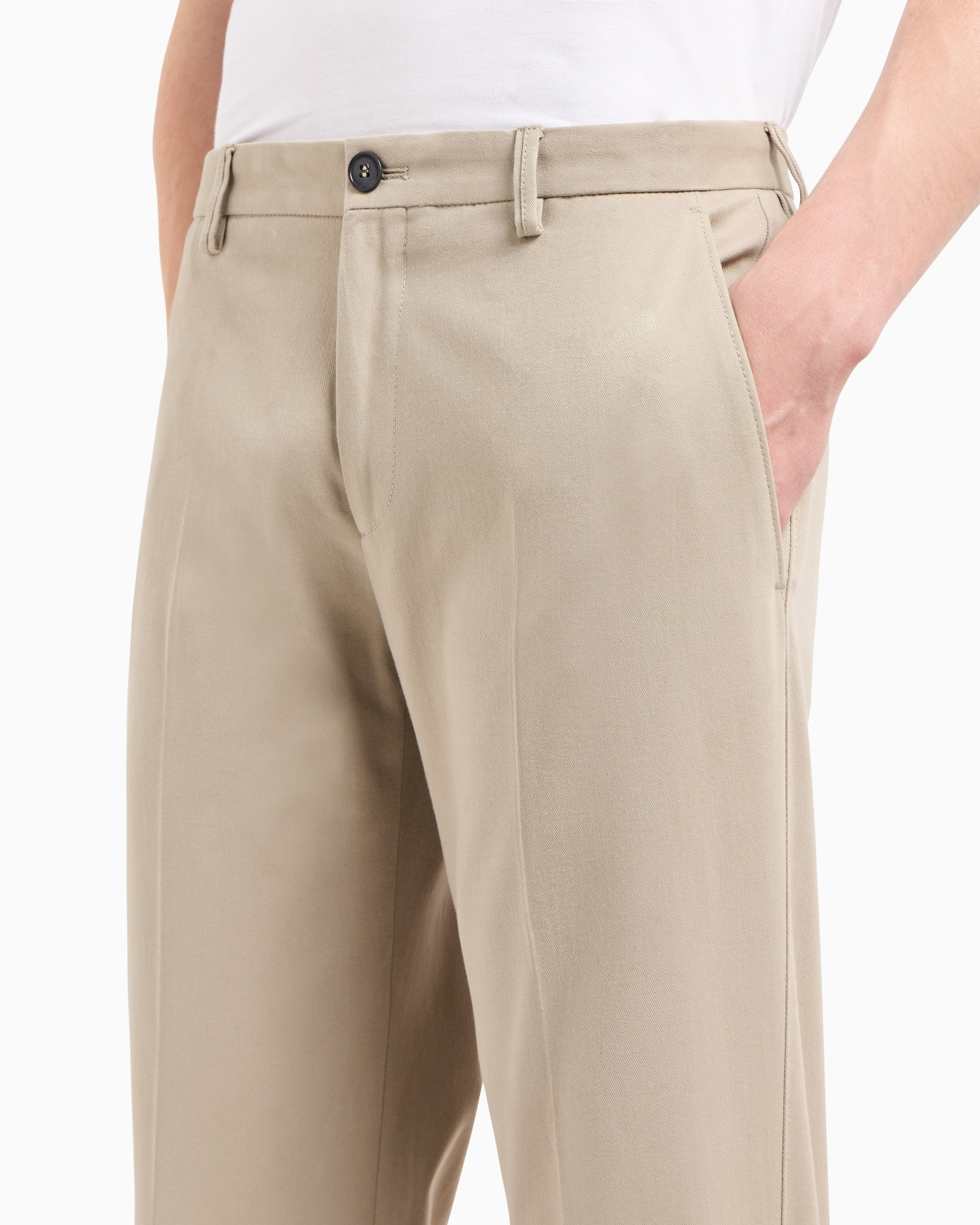Stretch cashmere and cotton trousers - 5