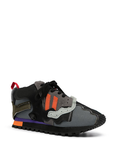 Kolor leather patchwork trainers outlook