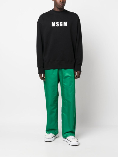 MSGM logo-print cotton sweatshirt outlook