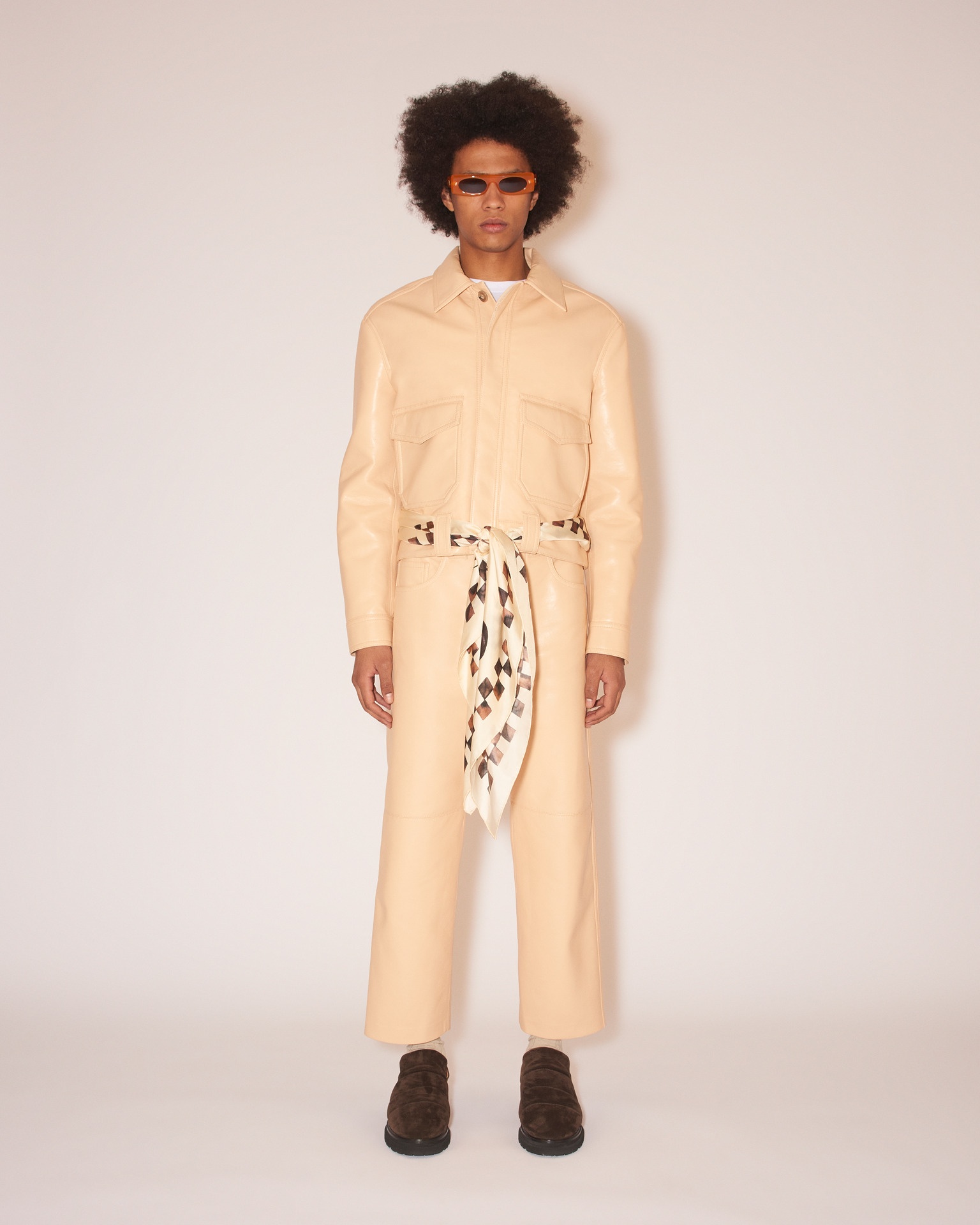 MIANI - Silk printed scarf - Creme totem - 2