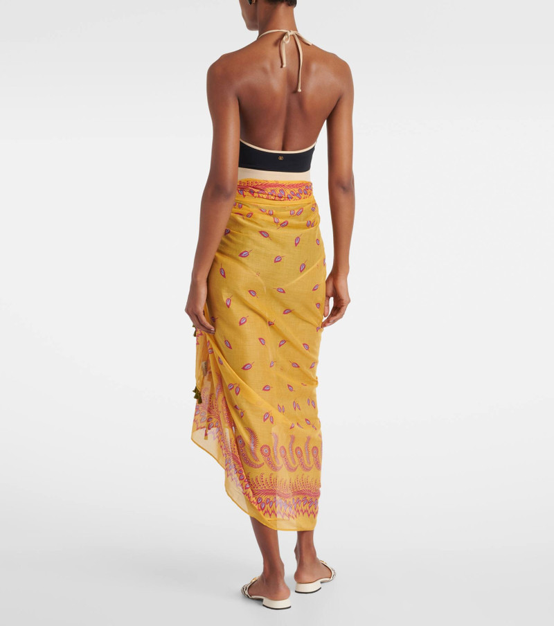 Printed cotton beach cover-up 3