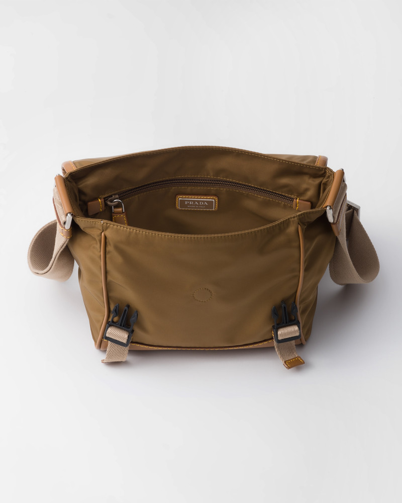 Re-Nylon and leather shoulder bag 4