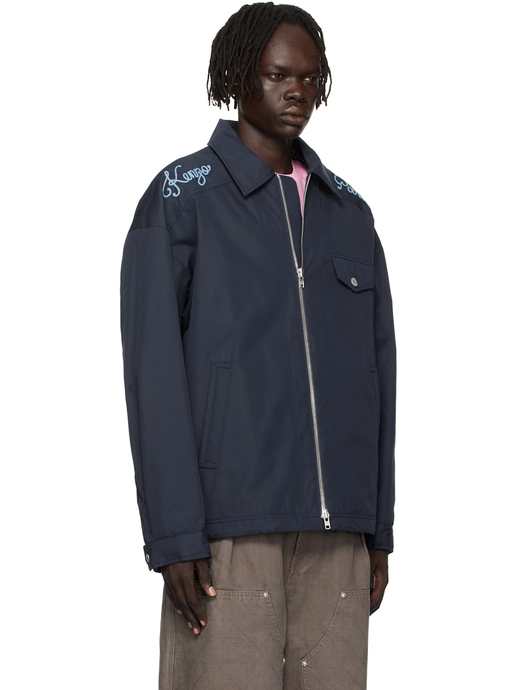 Navy Kenzo Paris 'Kenzo Paris Chainstitch' Coach Jacket - 2