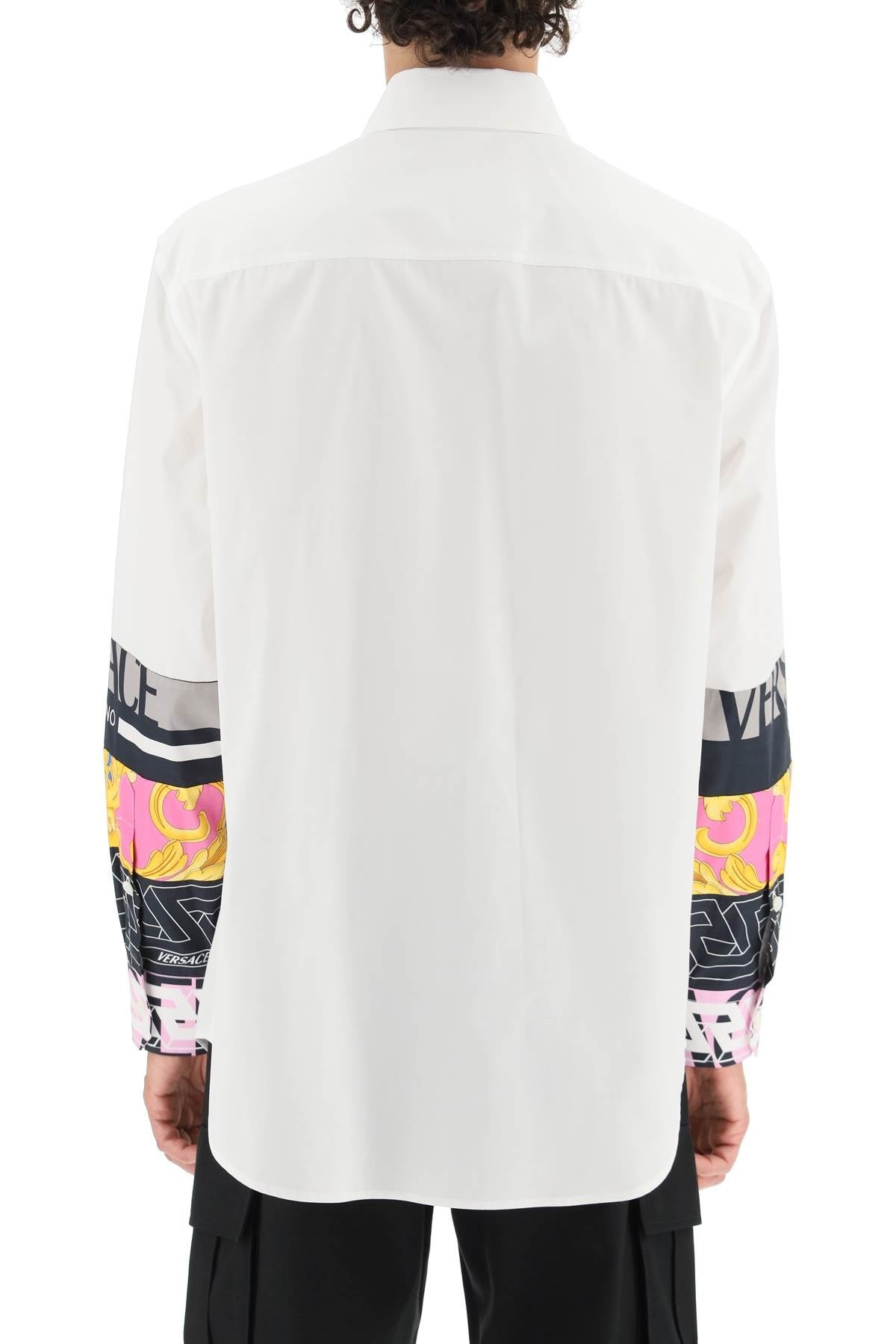 patchwork logo button-down shirt - 5