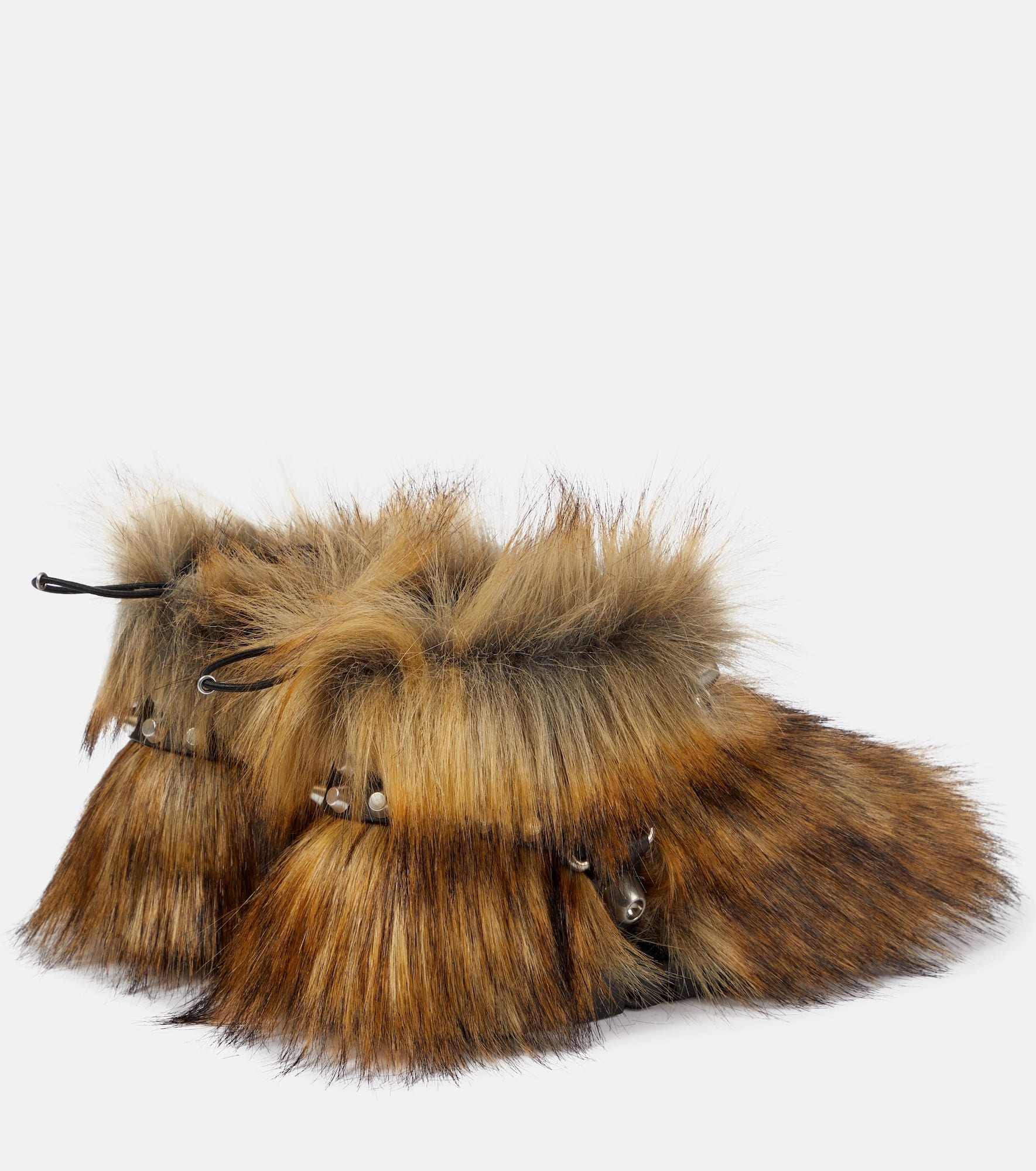 Harness-detail faux fur ankle boots - 3