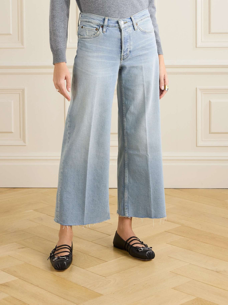 Frayed mid-rise wide-leg jeans 3