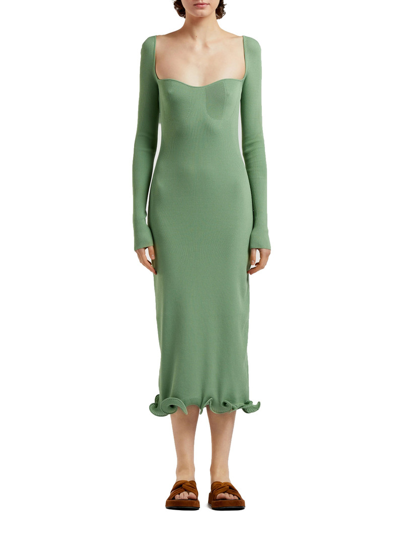 Long Sleeve Knit Dress Sage 1