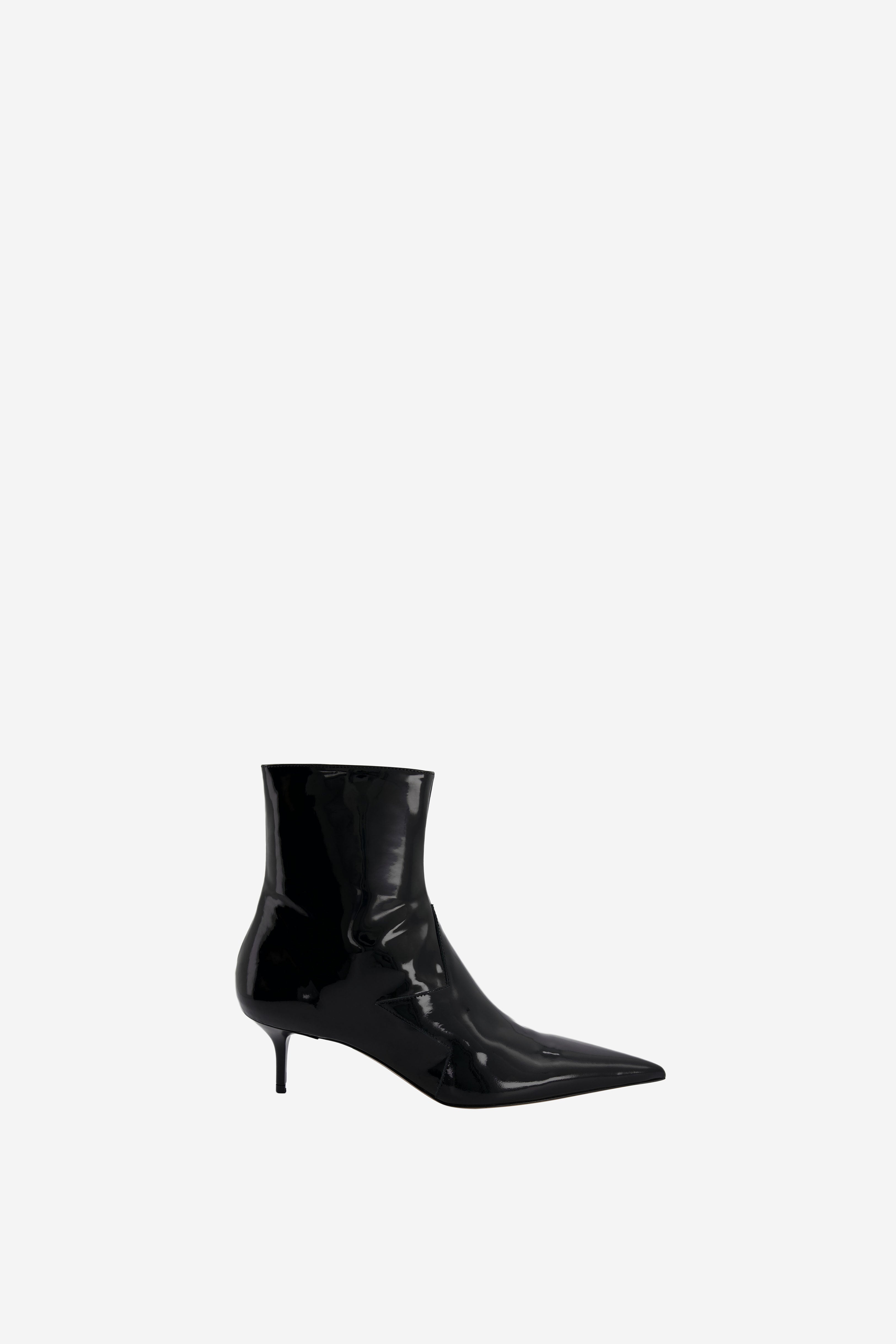 Patent Star Cut-Out Low Boots - 2