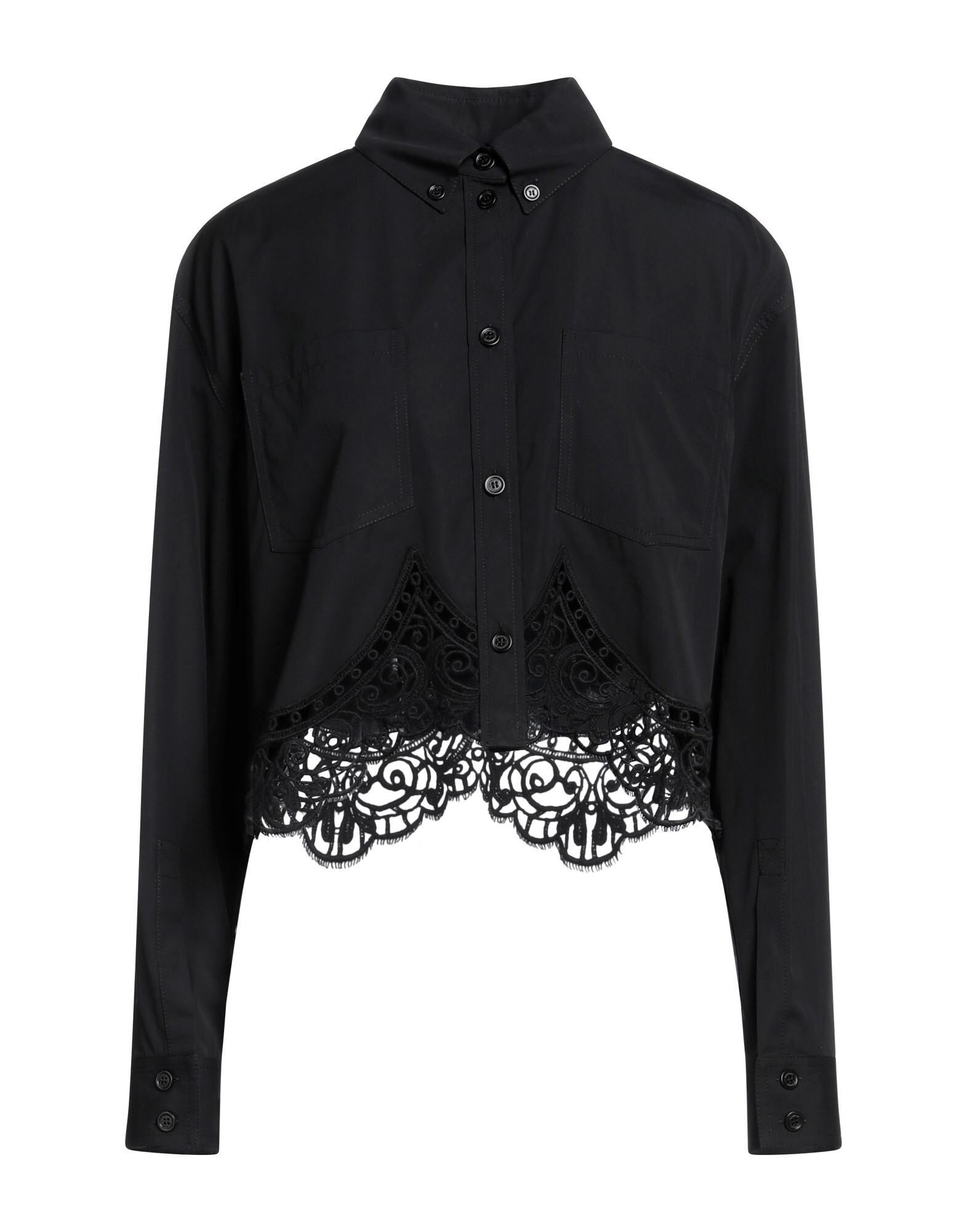 Black Women's Lace Shirts & Blouses - 1