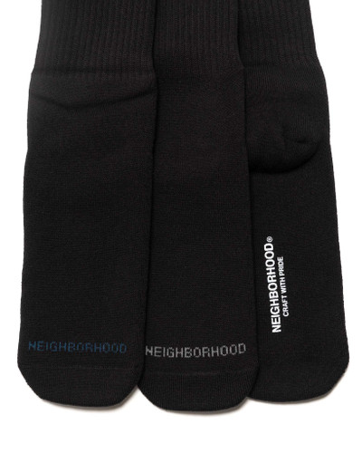NEIGHBORHOOD Classic 3Pac Socks Black outlook