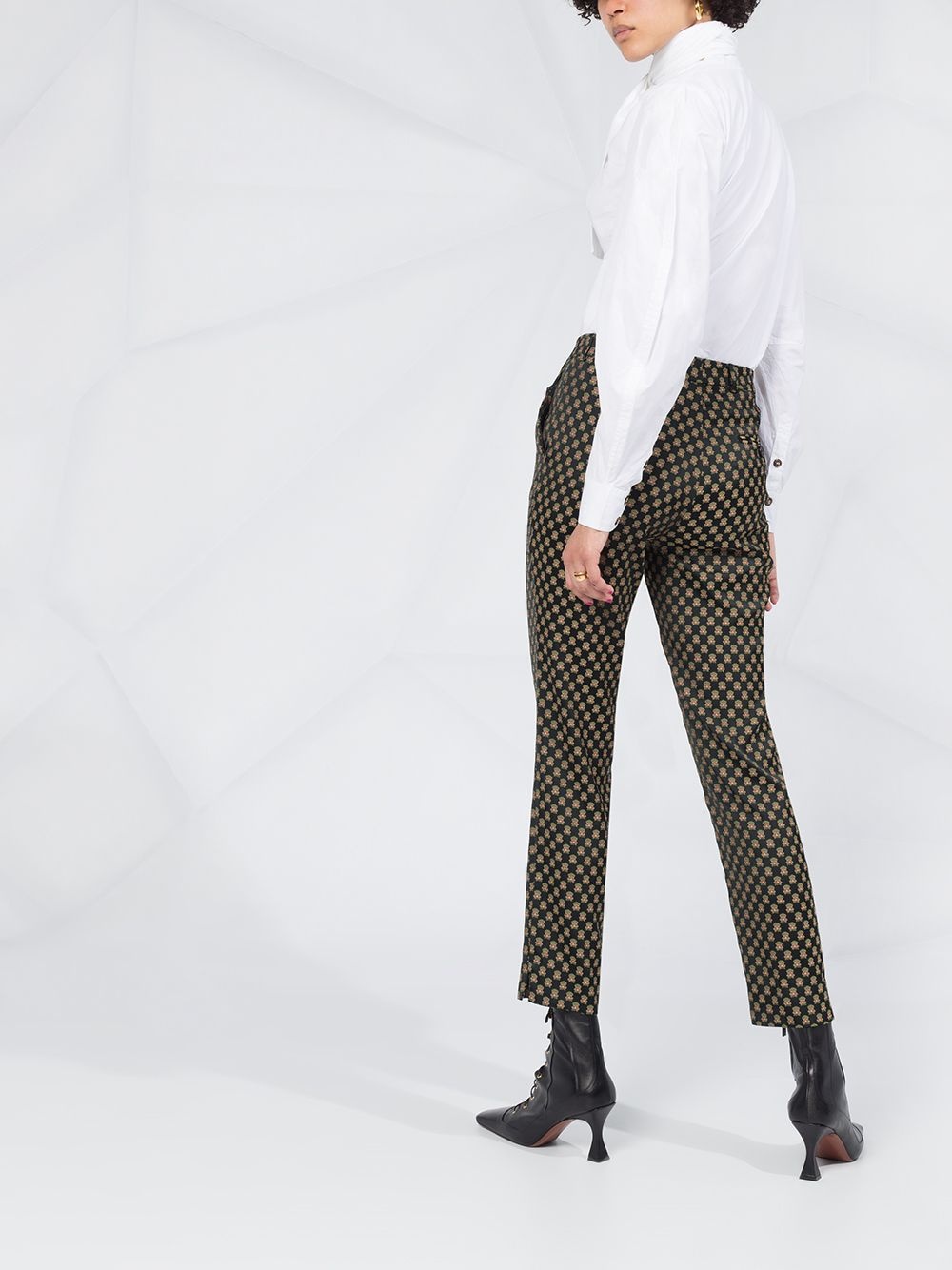 high-waisted cropped trousers - 4