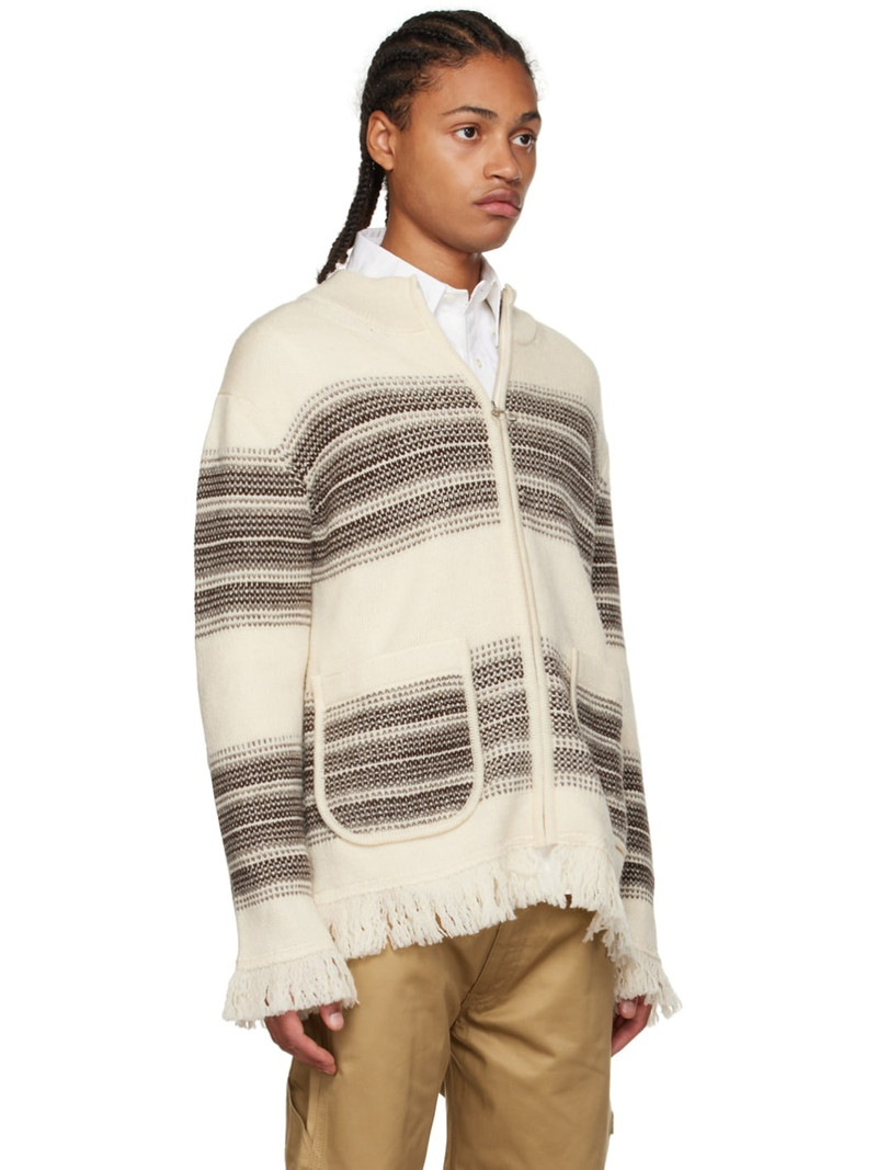 stripe-pattern zip-up 카디건 2