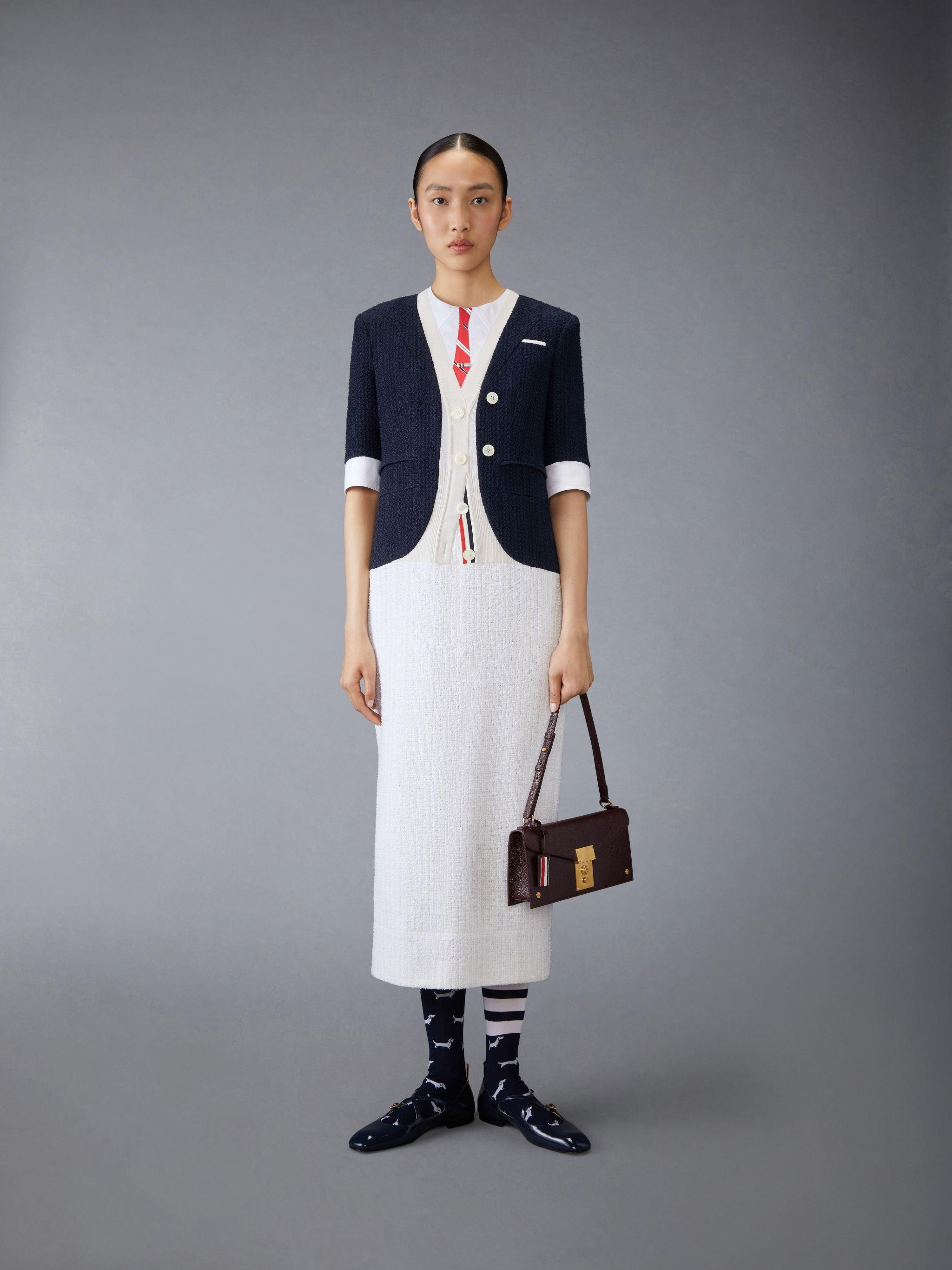 Classic Tweed Trompe Loeil Dress - 4
