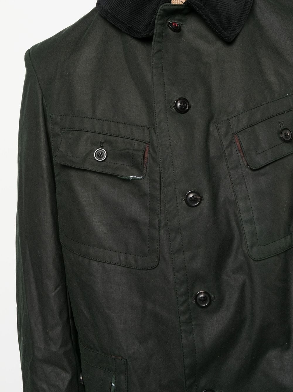 coated waxed jacket - 6