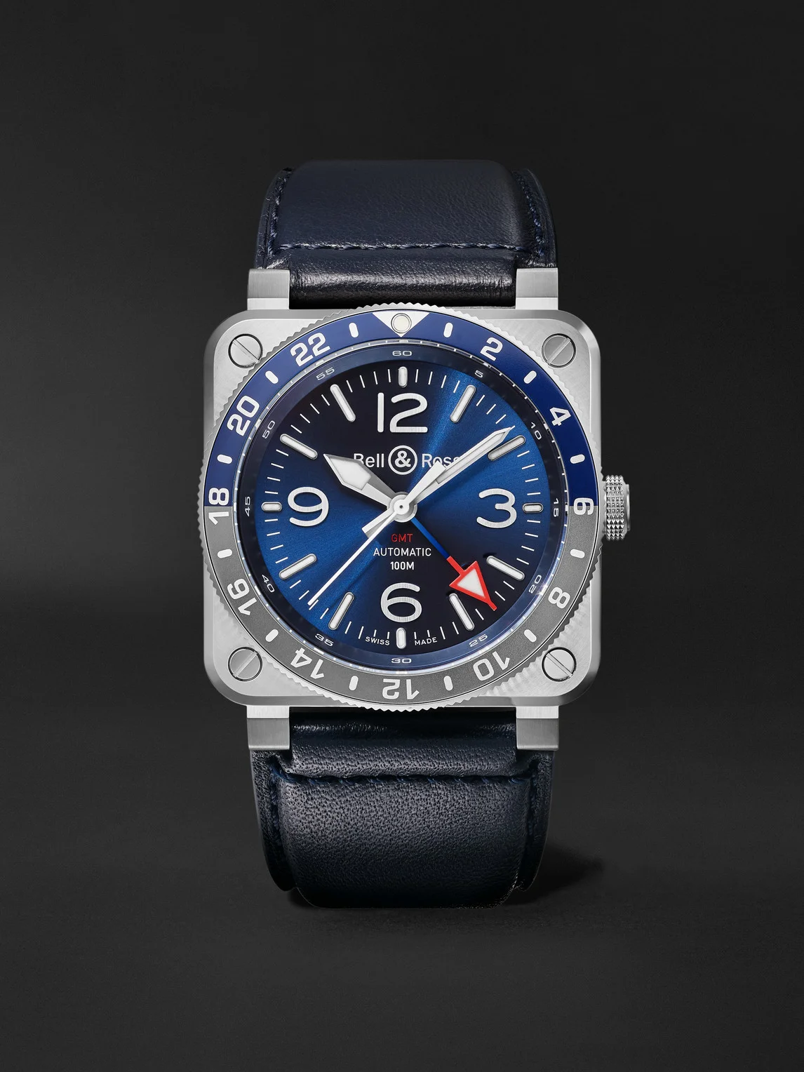 BR 03-93 GMT BLUE Automatic Stainless Steel Watch, Ref. BR0393-BLU-ST/SCA - 1