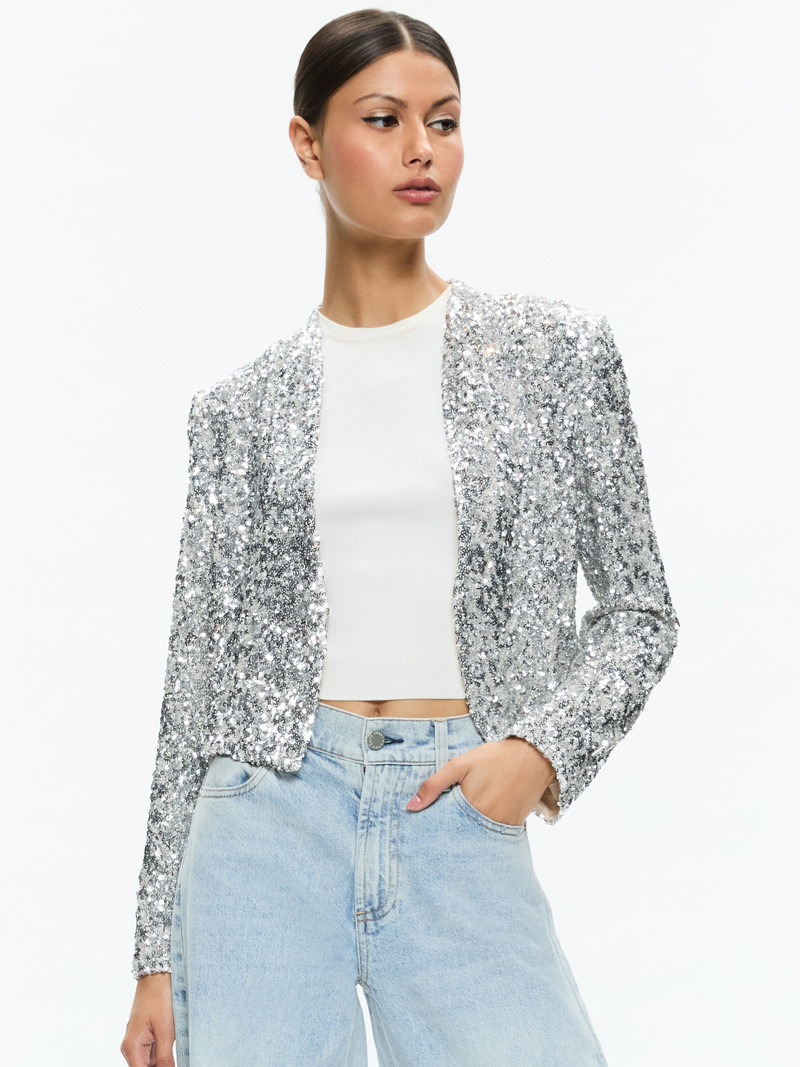NEW HARVEY SEQUIN OPEN FRONT JACKET 2