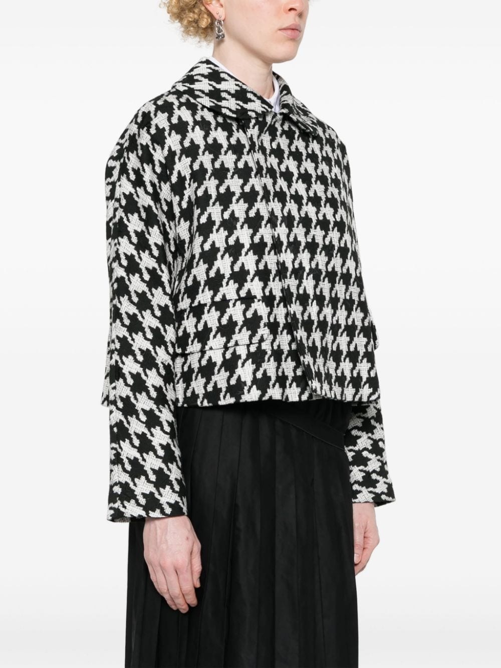 houndstooth-print jacket - 3