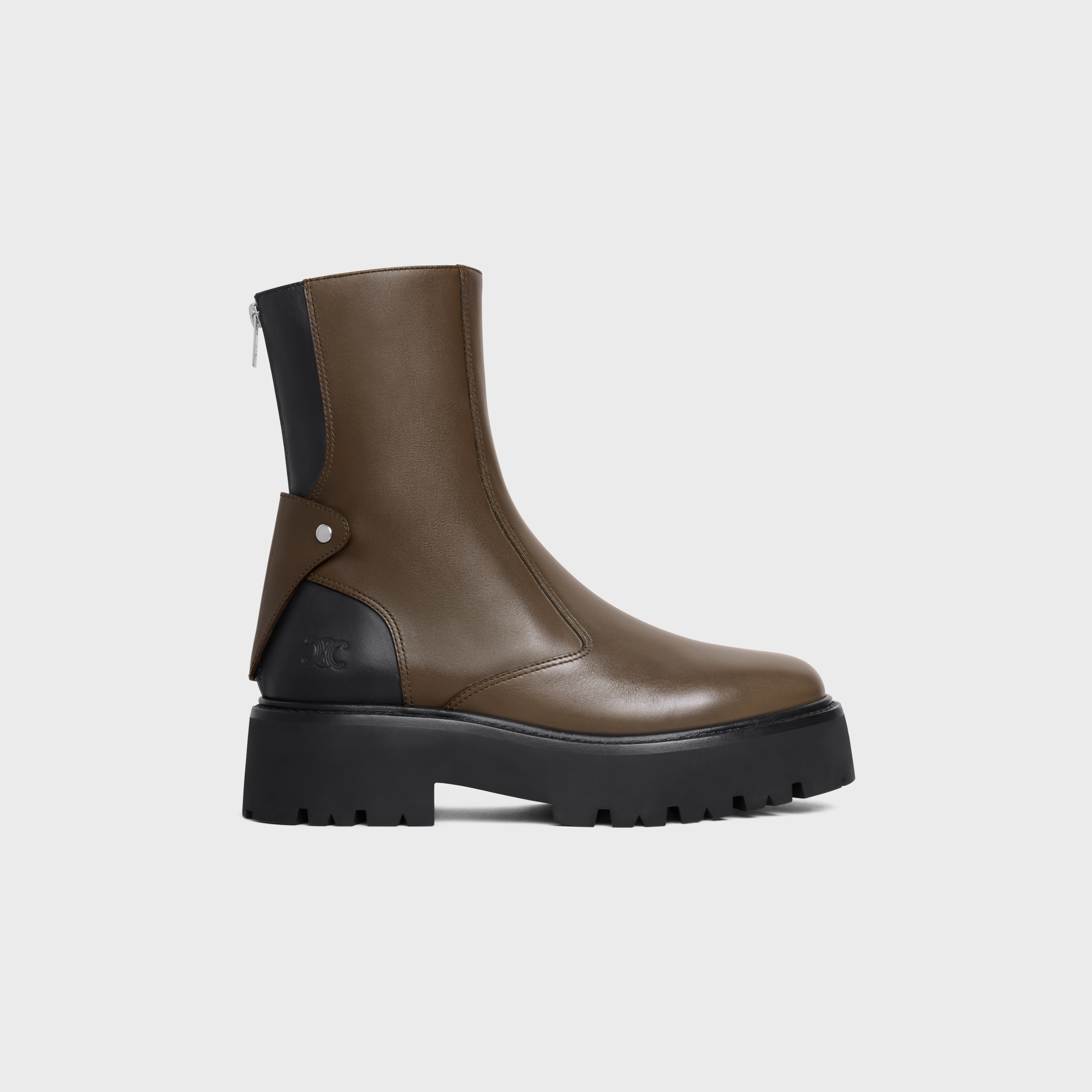CELINE BULKY BOOTS WITH BACK ZIP AND TRIOMPHE in Calfskin - 1
