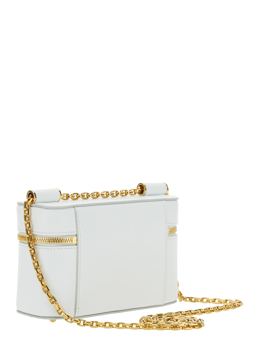 Dolce & Gabbana Women 'Sicily Cube' White Shoulder Bag With Logo Plaque On The Front And Double Zip  - 3