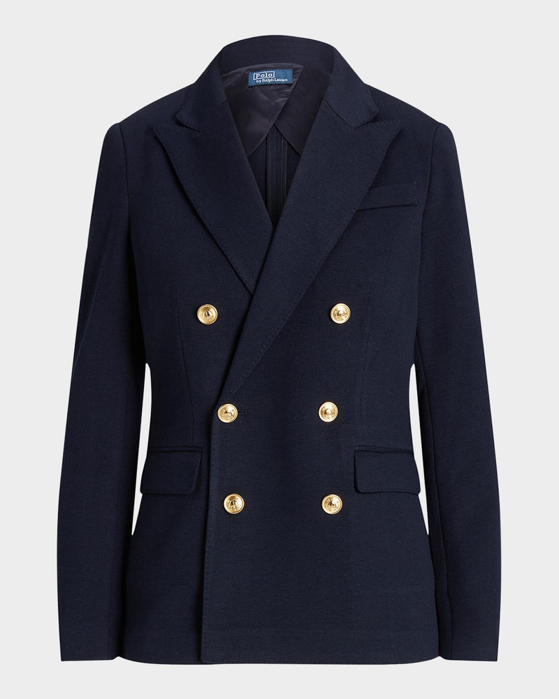 Double-Breasted Knit Blazer 1