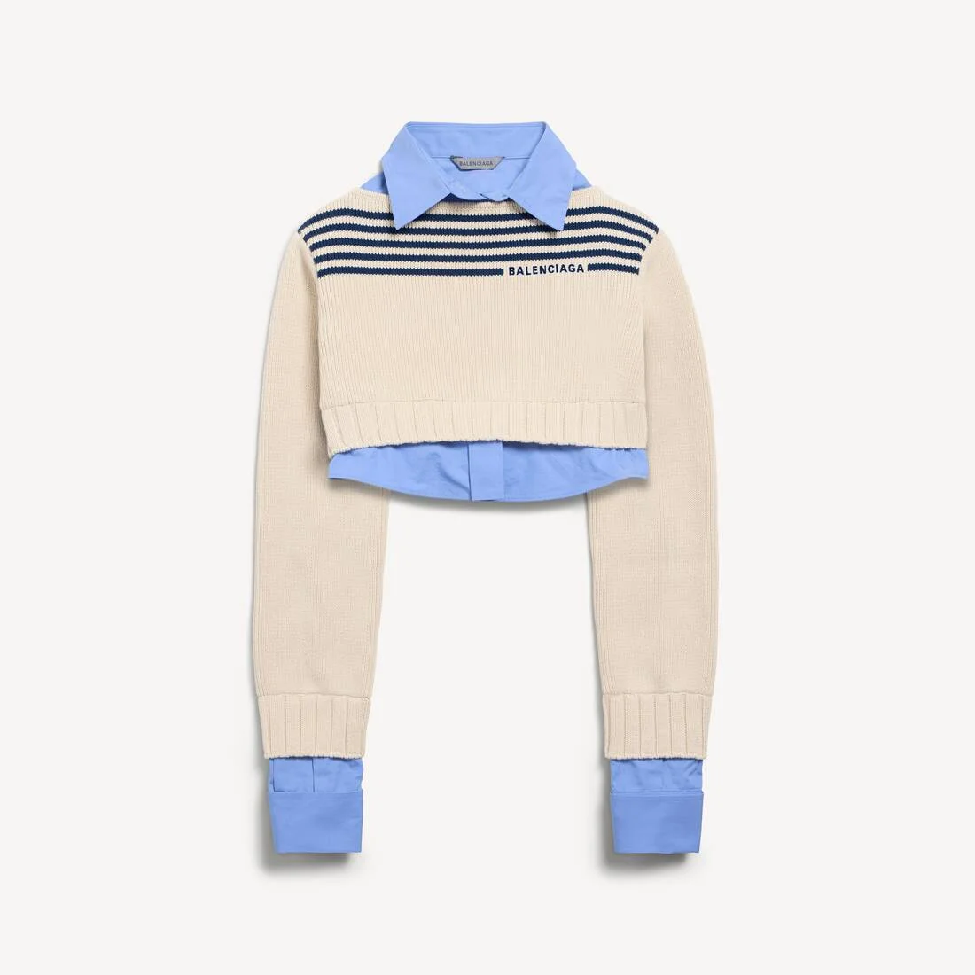Women's Hybrid Jumper in Navy/white - 1