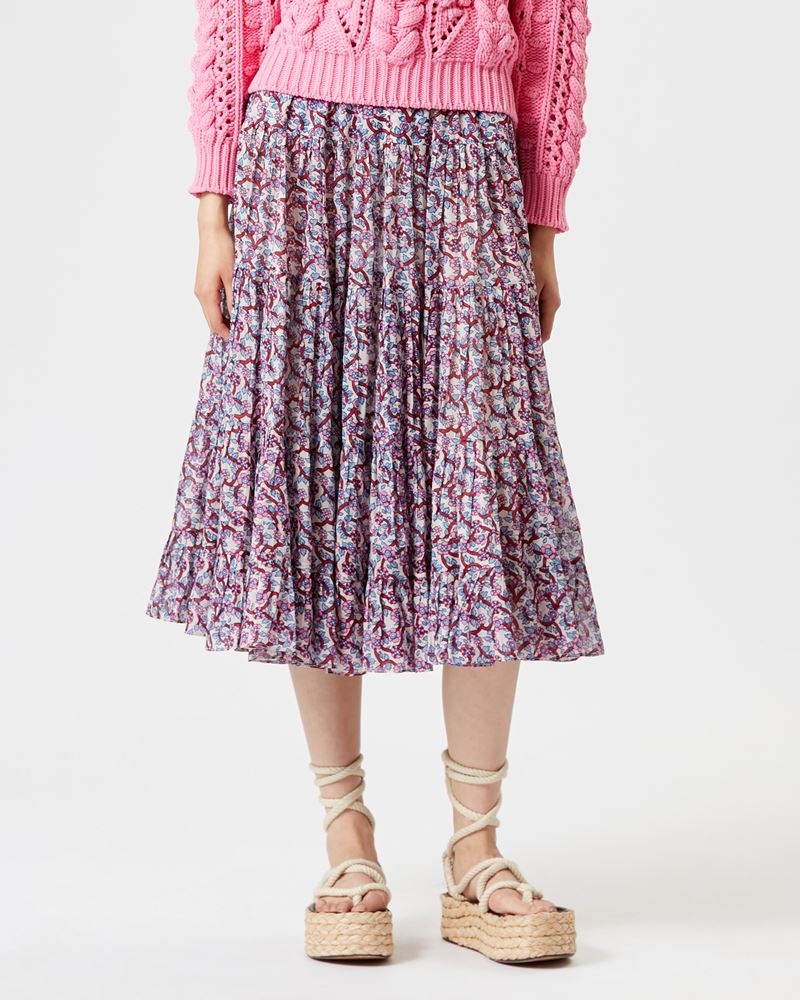 ELFA LONG PRINTED COTTON SKIRT - 4