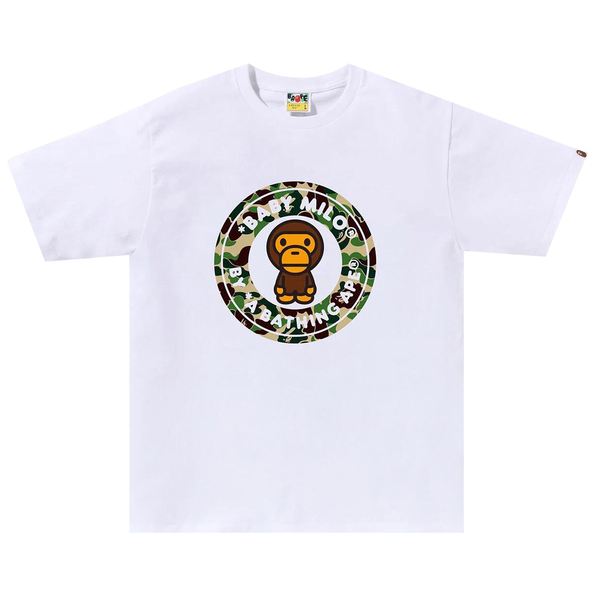 BAPE ABC Camo Milo Busy Works Tee 'White/Green' - 1