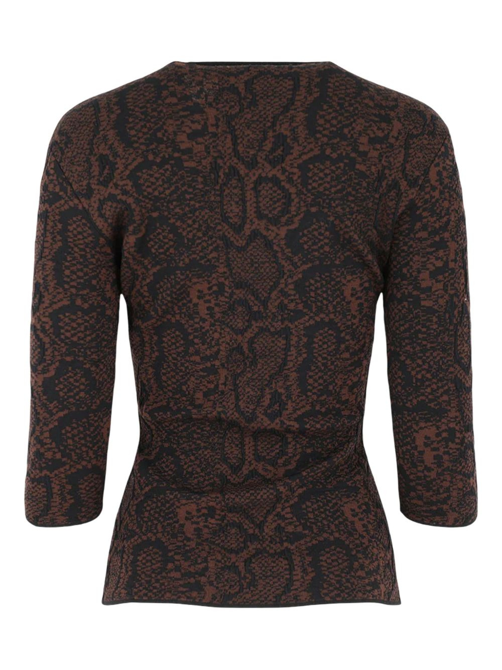 snake-print quarter-sleeve T-shirt - 2