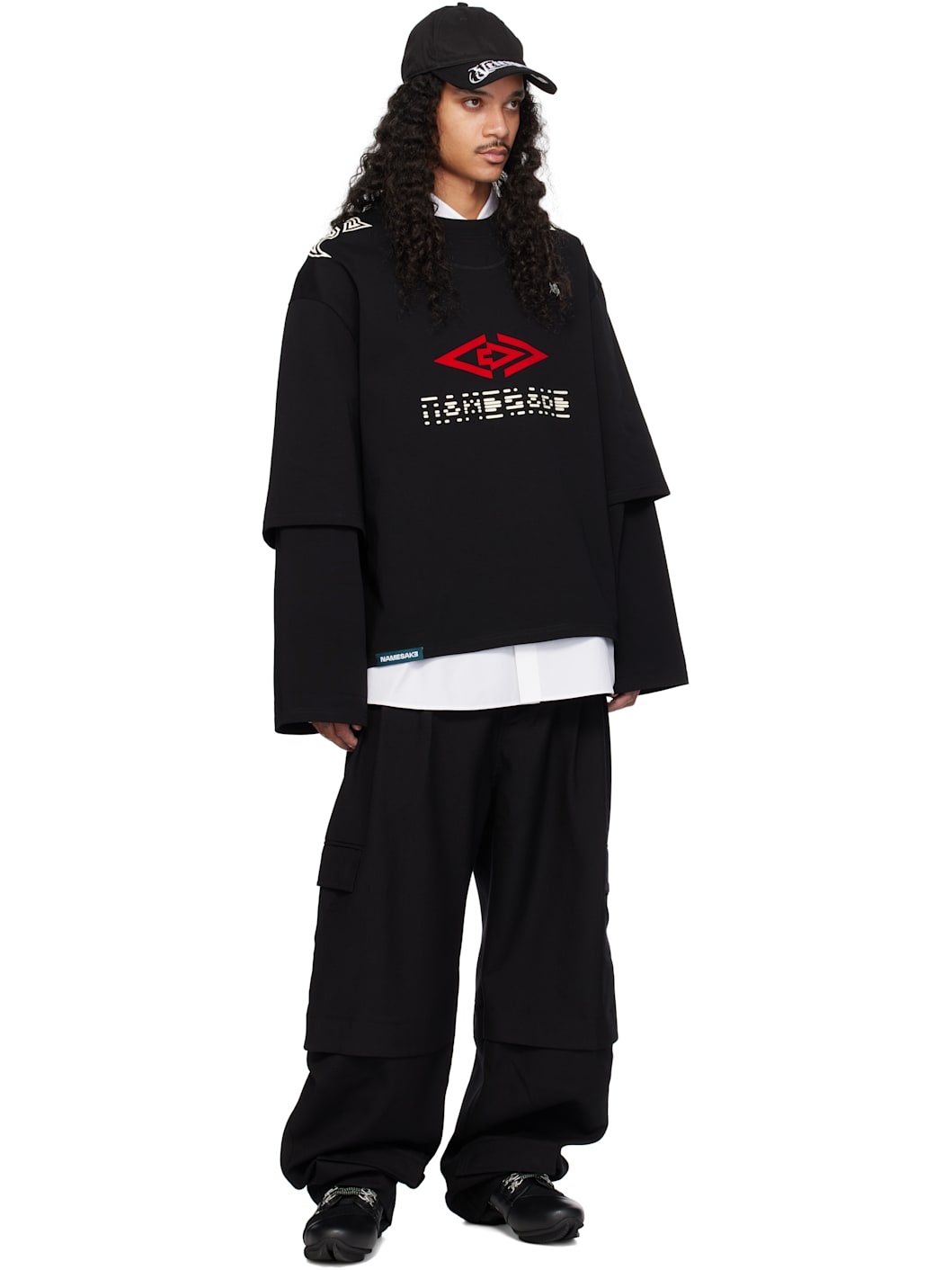 Black Cassell Layered Cargo Pants - 4