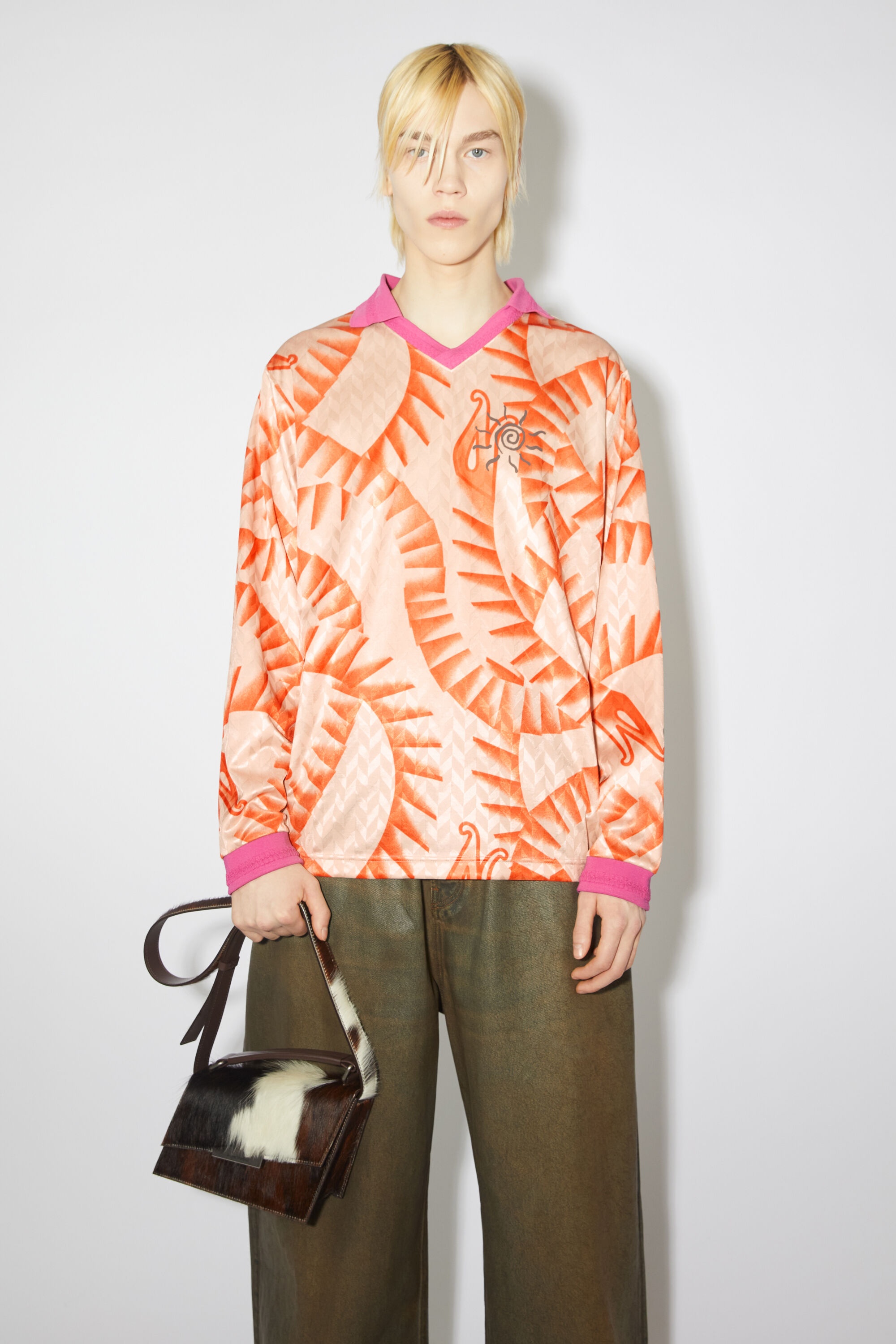 Printed long sleeve t-shirt - Orange - 2