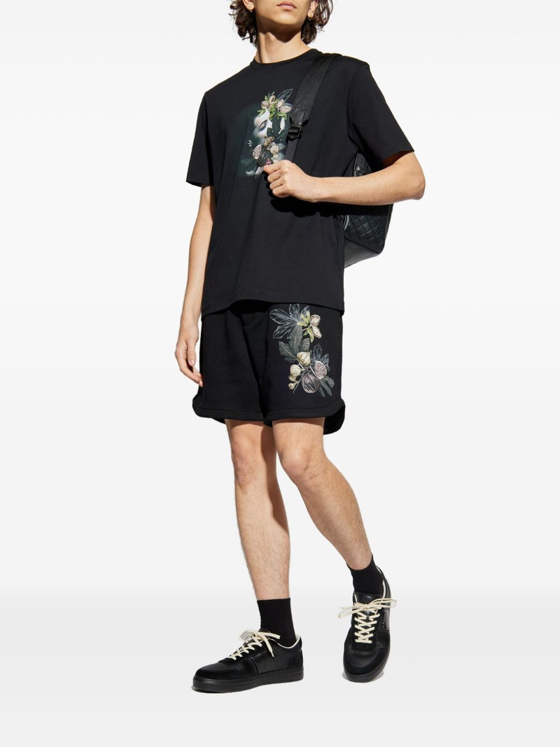 EMPORIO ARMANI embroidered cotton shorts outlook