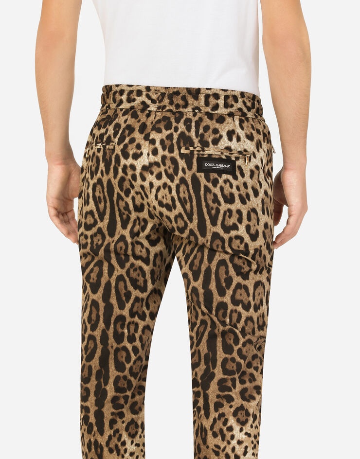 Cotton jogging pants with leopard print - 6