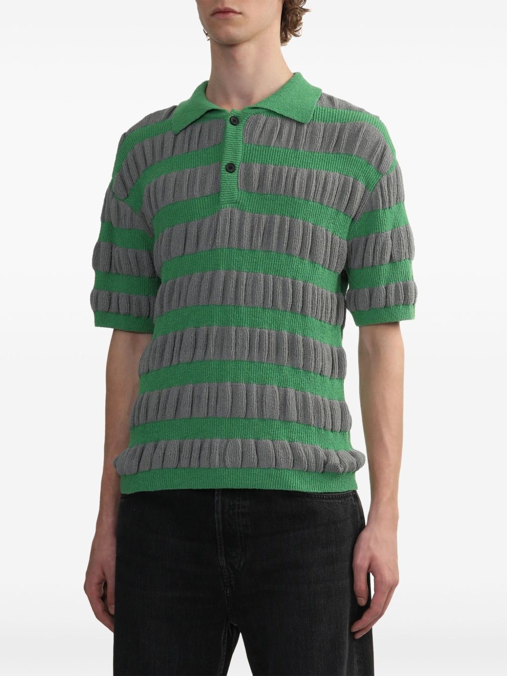 ruffle-knit polo t-shirt - 3