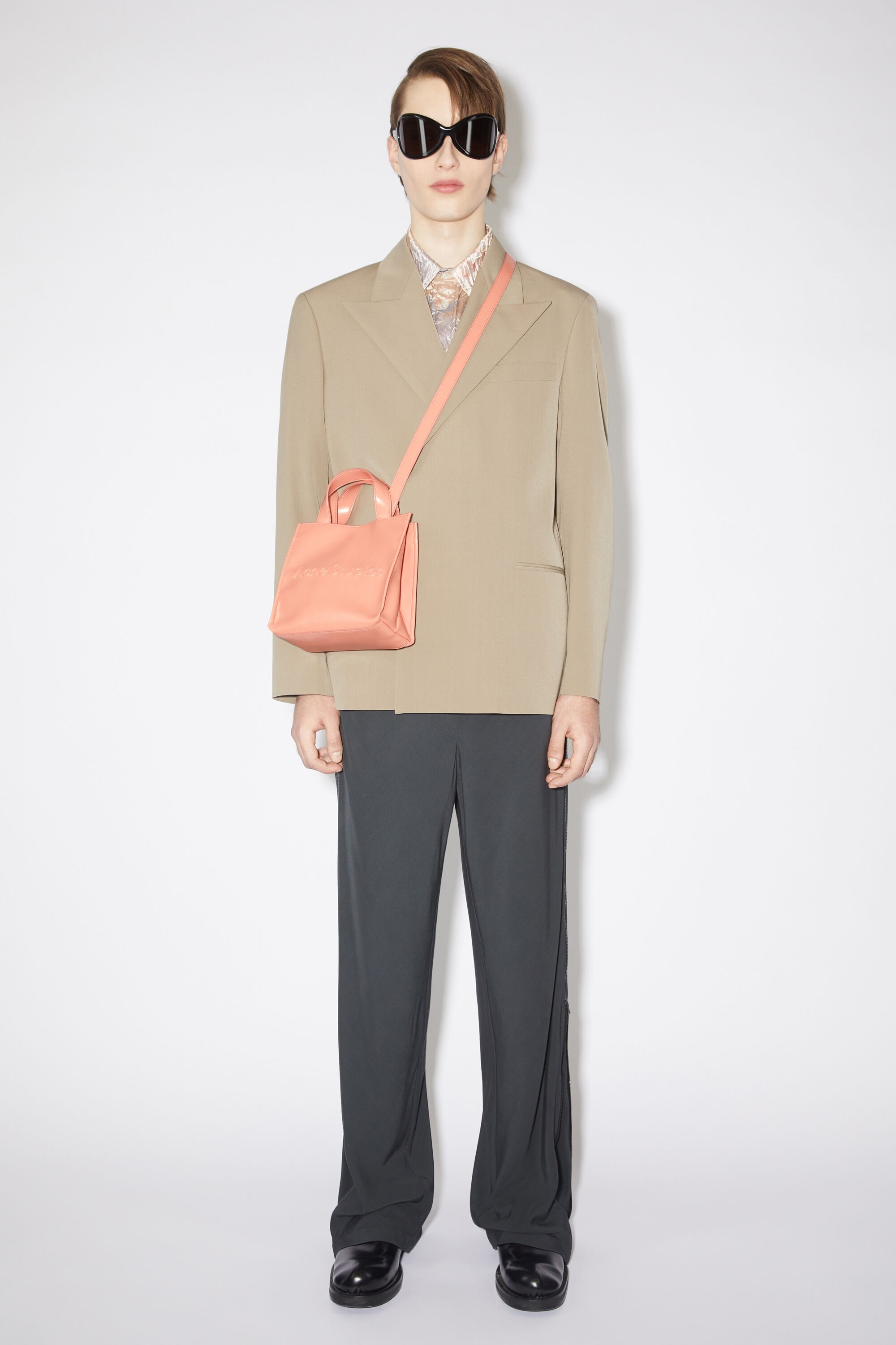 Logo mini shoulder tote bag - Salmon pink - 3