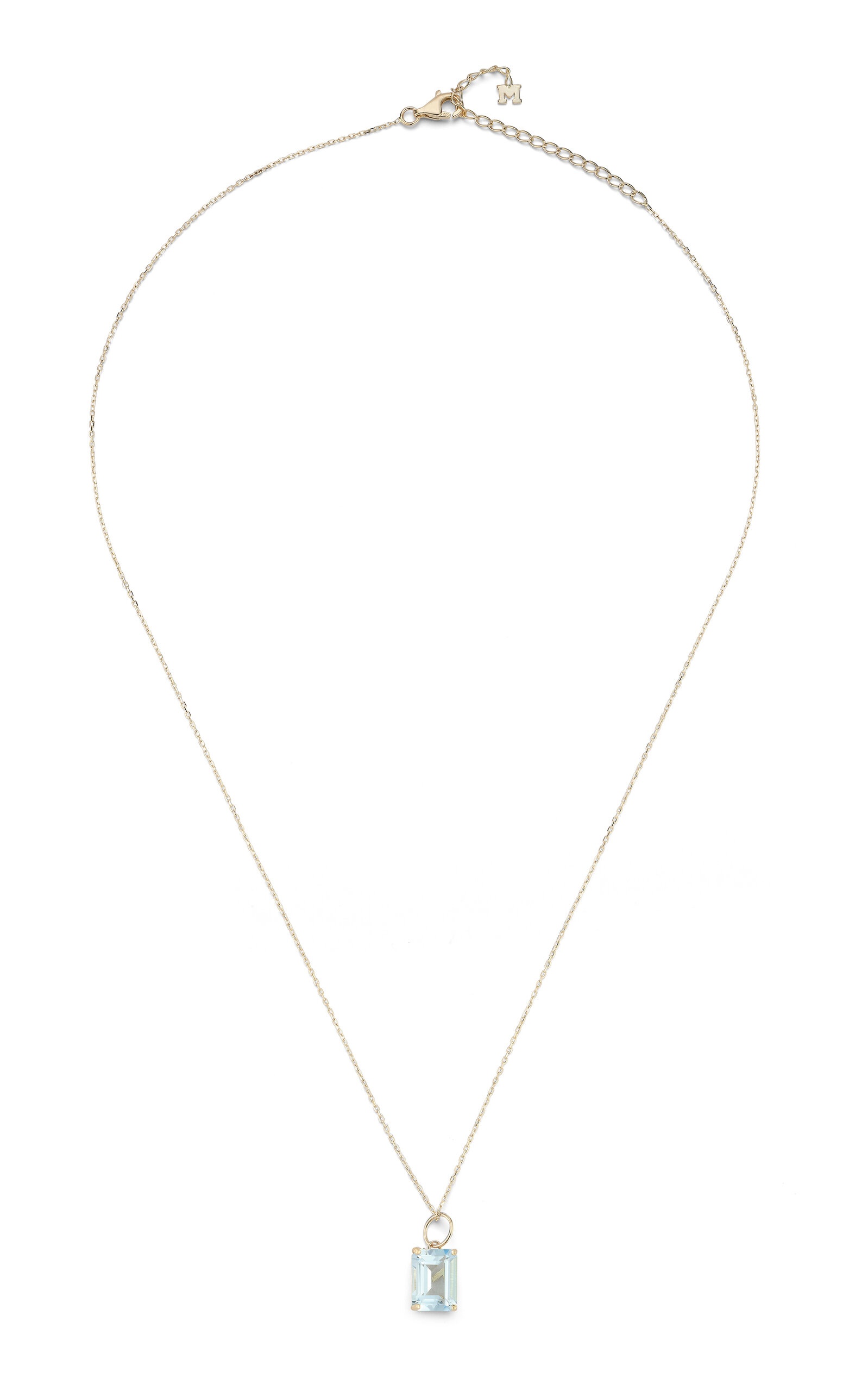 14K Yellow Gold Topaz Necklace blue - 1