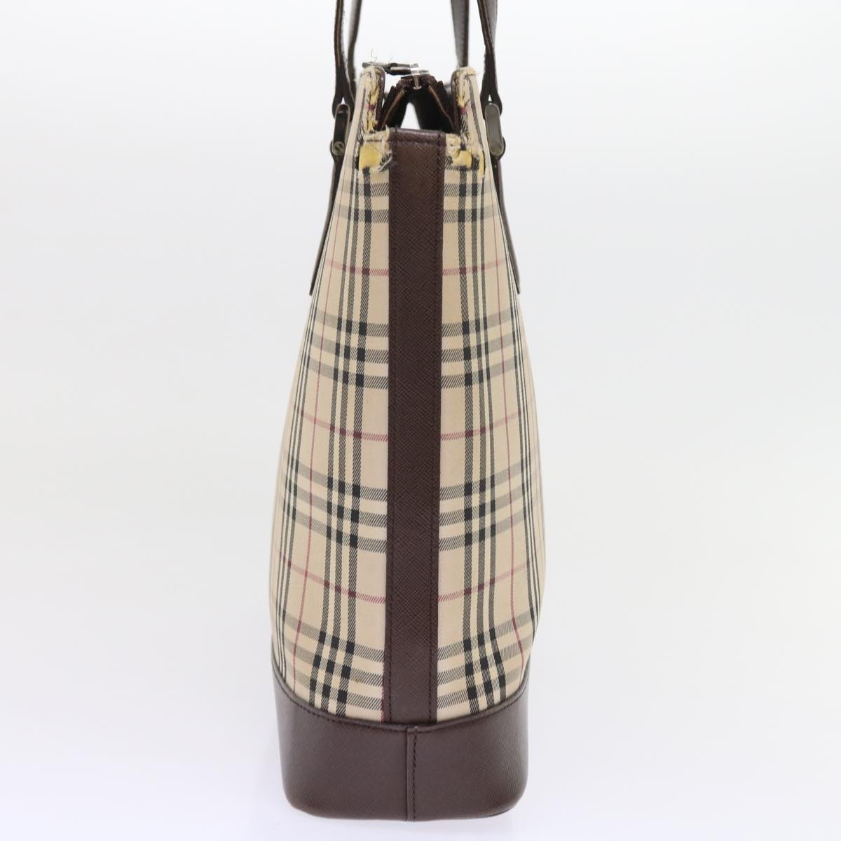 Burberry Nova Check Tote Bag Nylon Canvas Beige - 4